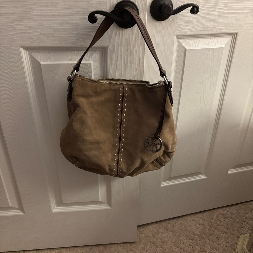 MICHAEL Michael Kors Tan Studded Shoulder Bag